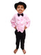 Ballroom Western Dance Pink Frill Shirt Black Pant Hat & Bow Set Kids and Adult Fancy Dress Costume
